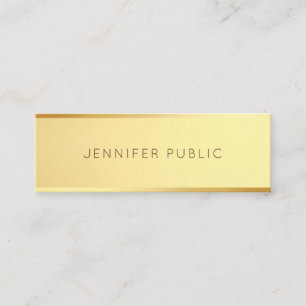 Carte De Visite Mini Glamor Gold Modèle tendance minimaliste élégant