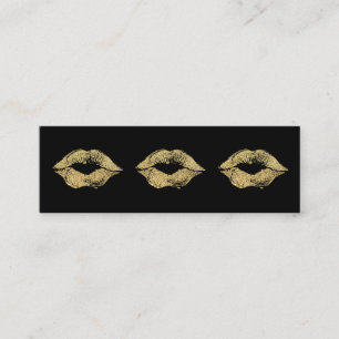 Carte De Visite Mini Glamor Lipstick Baisers Gold Parties scintillant