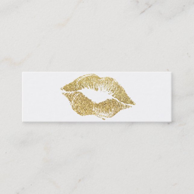 Carte De Visite Mini Glamor Lipstick Kiss Parties scintillant or (Devant)