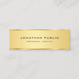 Carte De Visite Mini Gold Look Elegant Simple Modèle Professional