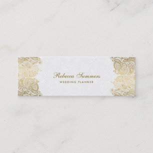 Carte De Visite Mini Gold Paisley Lace Plush Arrière - plan blanc