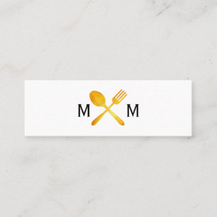 Carte De Visite Mini Golden Luxe Ustensiles de cuisine Monogram