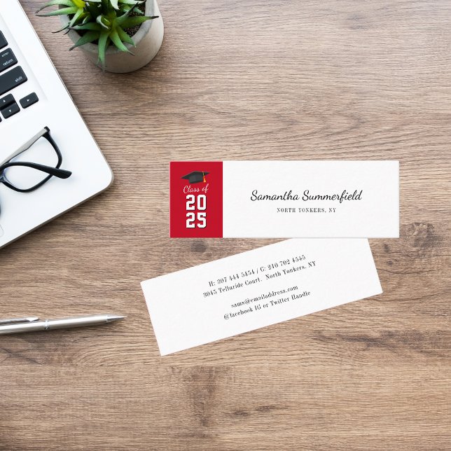 Carte De Visite Mini Graduation 2025 Modern Script Calling (Graduation 2025 Modern Script Calling Mini Business Card)