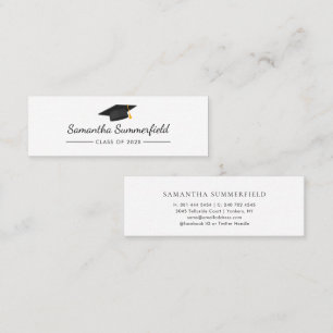 Carte De Visite Mini Graduation 2025 Modern Script Nom