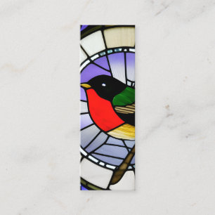 Carte De Visite Mini Graphique d'oiseaux en verre tendu