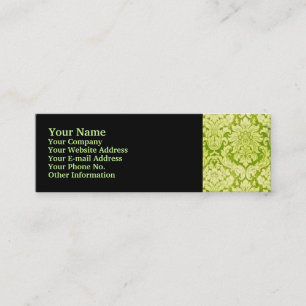 CARTE DE VISITE MINI GREEN DAMASK