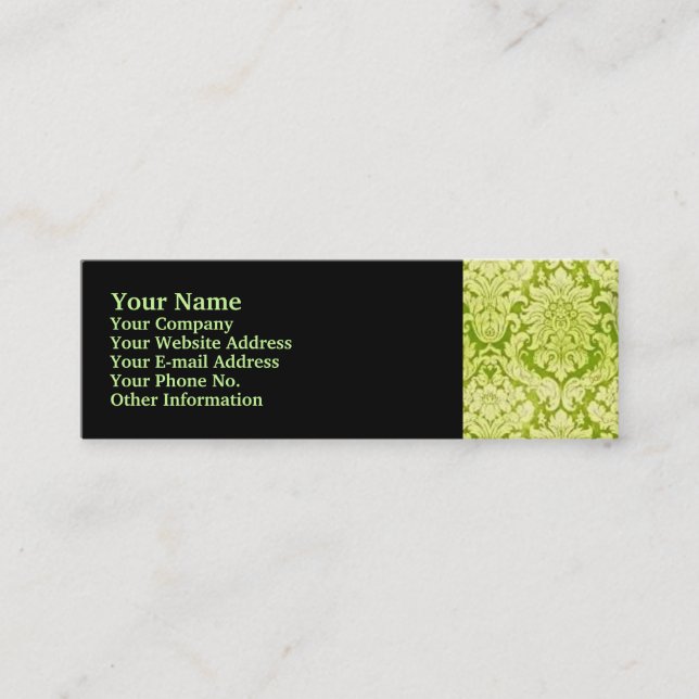 CARTE DE VISITE MINI GREEN DAMASK (Devant)