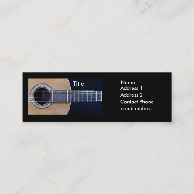 Carte De Visite Mini Guitariste classique (Devant)