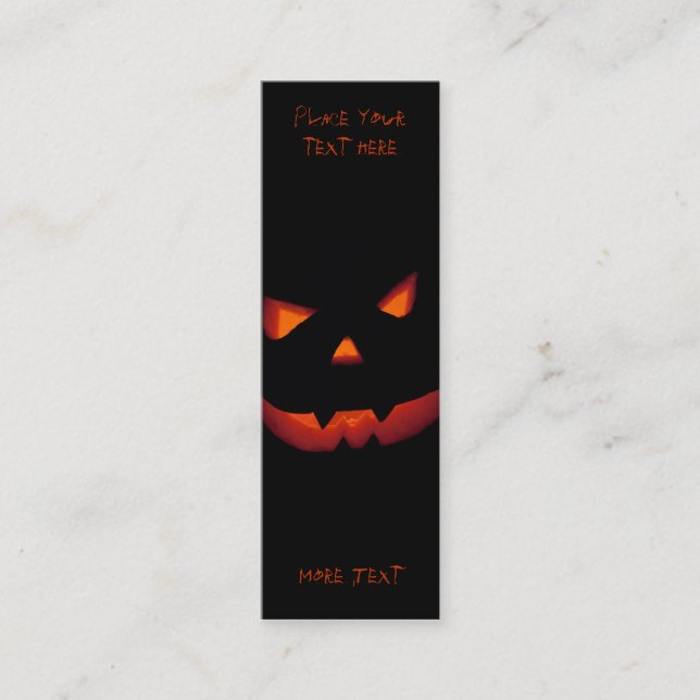 Carte De Visite Mini Halloween Citrouille 001 - Signet (Devant)