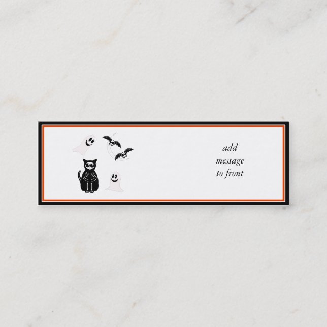 Carte De Visite Mini Halloween Squelette Animaux Gang (Devant)