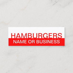 CARTE DE VISITE MINI HAMBURGERS