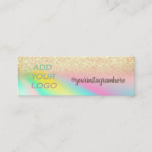 Carte De Visite Mini Holographic Gold Bokeh Ajouter votre logo