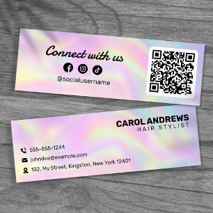 Carte De Visite Mini Holographie moderne Connectez-vous avec nous Coiff