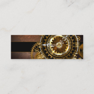 Carte De Visite Mini Horloge Steampunk avec des engrenages anciens