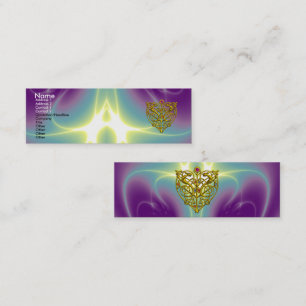 Carte De Visite Mini HYPER VALENTINE, COEUR CELTIQUE OR Purple Vert