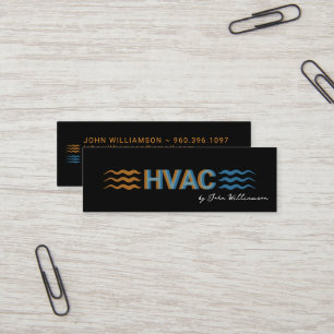 Carte De Visite Mini Icônes de flux d'air chaud et froid de logo de ser