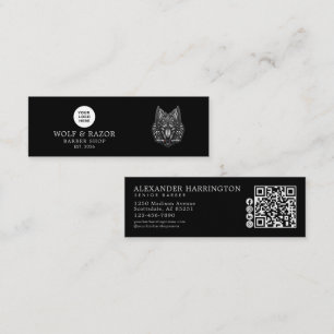 Carte De Visite Mini Icônes Sociaux Code Qr Logo Loup Argenté Salon de 