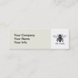 Carte De Visite Mini Illustration de l'abeille du travailleur vintage