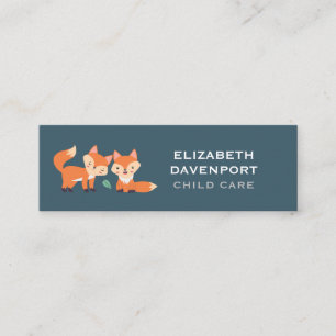 Carte De Visite Mini Illustration graphique des renards orange mignons