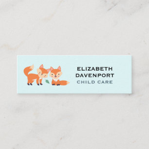Carte De Visite Mini Illustration graphique des renards orange mignons
