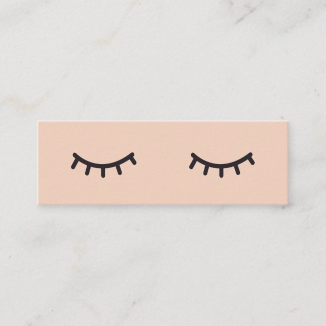 Carte De Visite Mini Illustration minimaliste des cils mignons rose pêc (Devant)