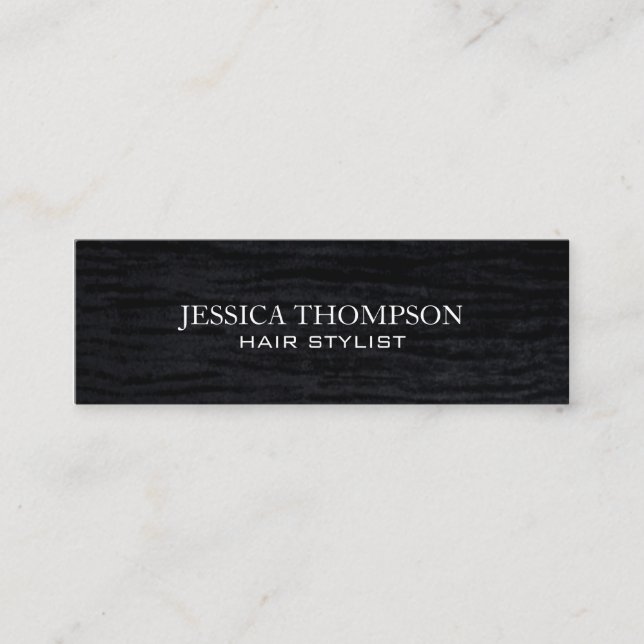 Carte De Visite Mini Impression noire Faux Velvet (Devant)