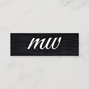 Carte De Visite Mini Impression noire Faux Velvet avec Monogramme
