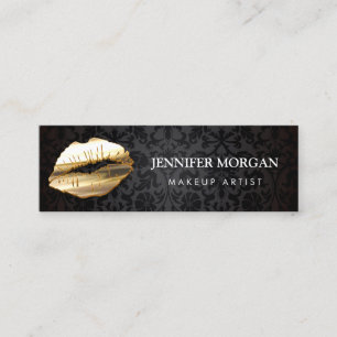 Carte De Visite Mini Impressionnant Oeil Capture 3D Gold Lips Maquillag