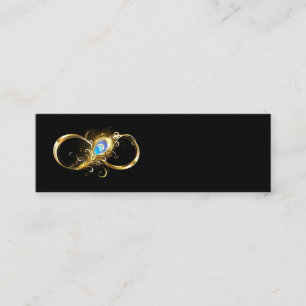 Carte De Visite Mini Infinité avec plume de paon doré