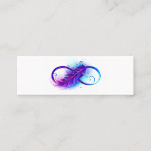 Carte De Visite Mini Infinité avec plumes violettes