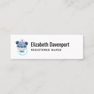 Carte De Visite Mini Infirmière de l'ours mignonne portant un Masque Mé