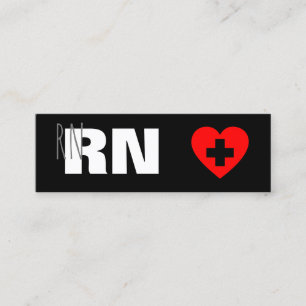 Carte De Visite Mini Infirmière inscrite RN Médicale Red Heart Modern