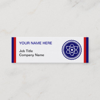 Carte De Visite Mini Insigne atomique bleu de la Science essentielle