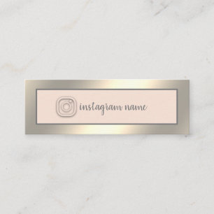 Carte De Visite Mini Instagram élégant luxe simple or