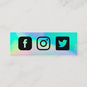Carte De Visite Mini Instagram holographique Twitter Facebook