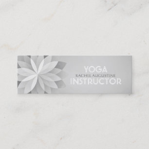 Carte De Visite Mini Instructeur de méditation YOGA Studio Silver Manda