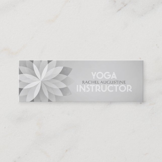 Carte De Visite Mini Instructeur de méditation YOGA Studio Silver Manda (Devant)