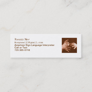Carte De Visite Mini Interprète de langue des signes