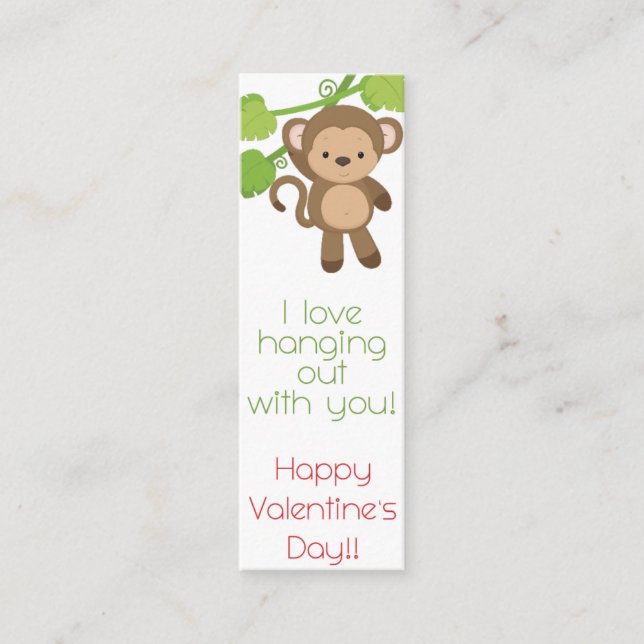 Carte De Visite Mini J'adore traîner avec toi ! Signet Valentine (Devant)