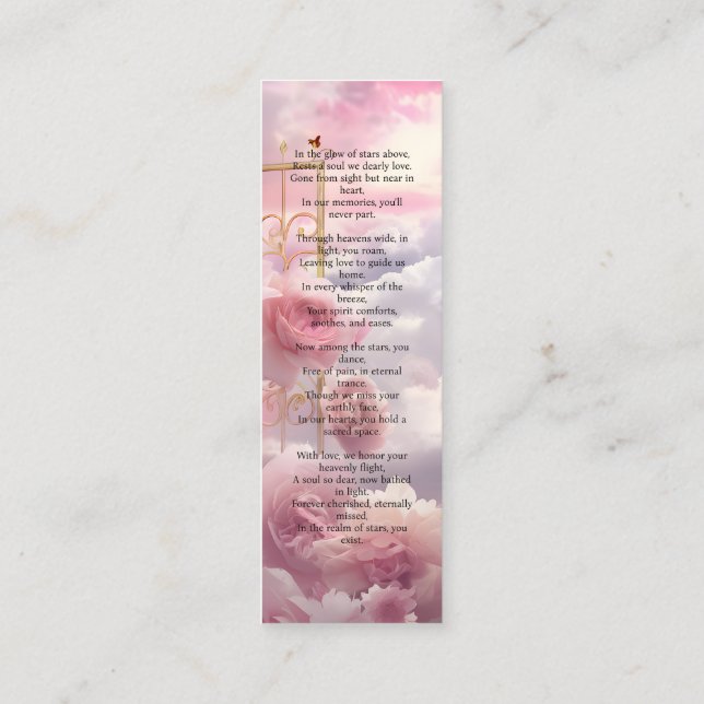 Carte De Visite Mini Jardin paradisiaque du Signet commémoratif Rose LI (Dos)