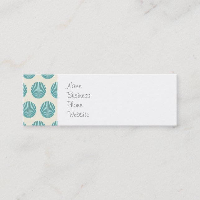 Carte De Visite Mini Joli Aqua Turquoise Blue Shell Beach Motif Cadeaux (Devant)