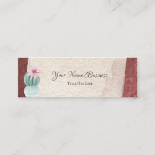 Carte De Visite Mini Joli Cactus avec Fleur - Stucco Soutwwestern