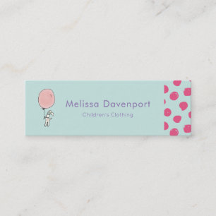 Carte De Visite Mini Joli lapin tenant un ballon