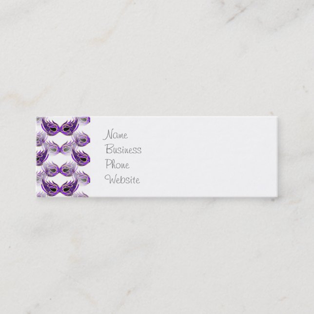 Carte De Visite Mini Jolie Mascarade violette Mascarade Masques Masques (Devant)
