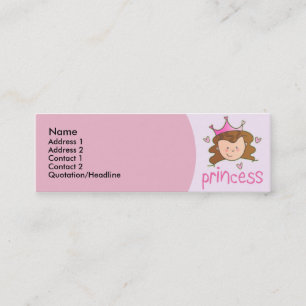 Carte De Visite Mini Jolie princesse Skinny Profile Cards de brune