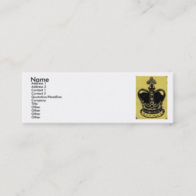 Carte De Visite Mini joyaux de la couronne âgés (Devant)