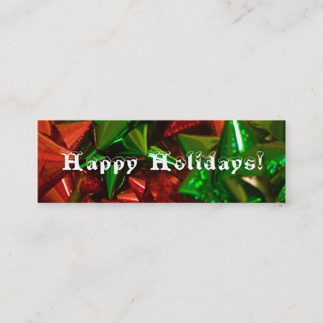 Carte De Visite Mini Joyeuses fêtes noël arc signet (Devant)