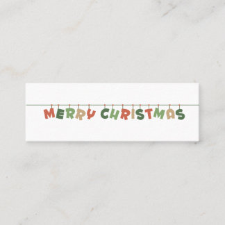 Carte De Visite Mini Joyeux Noël couleur hivernale saisonnière salutati
