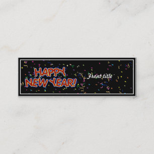 Carte De Visite Mini Joyeux texte du Nouvel An avec Confetti