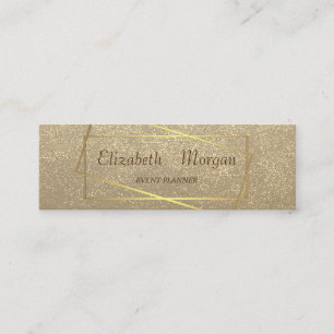 Carte De Visite Mini Kraft rustique, Confettis dorés, Cadre